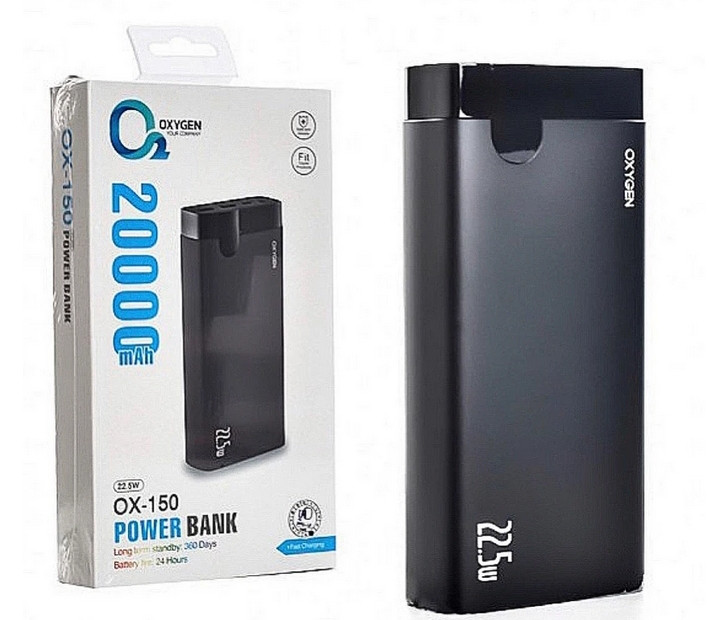 پاوربانک اکسیژن مدل OX-150 ظرفیت 20000 میلی آمپر
