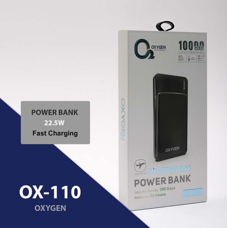 پاوربانک اکسیژن مدل OX110 ظرفیت 10000 میلی آمپر